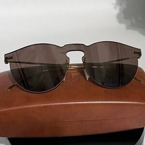 Illestiva Womens Leonard
Mask Round Frame Gold Tone
Mirrored Sunglasses Brown